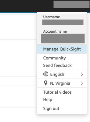 manage quicksight